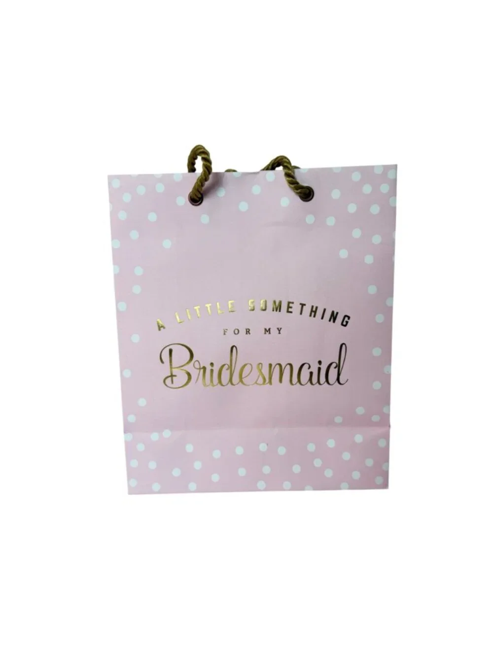 Bridesmaid Gift Bags Set of 6 Pink Polka Dot Bridal Shower Wedding Favor